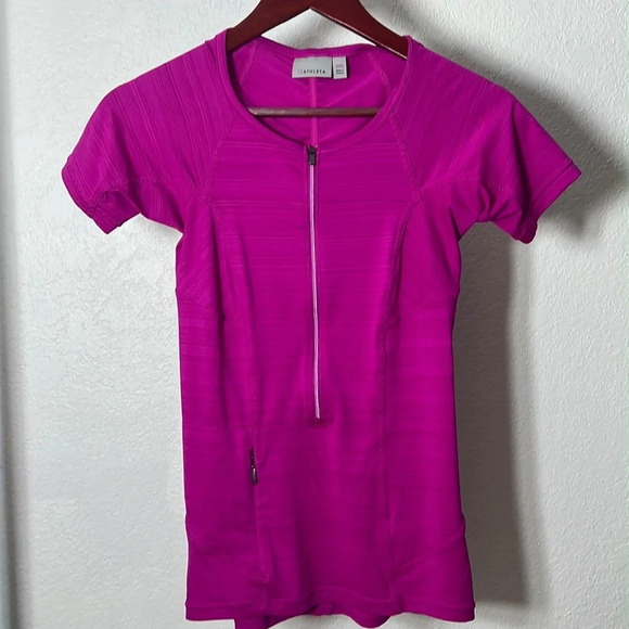 ATHLETA Pacifica Women’  XXS  Contoured Top Ruched Half Zip Pocket - Picture 1 of 5